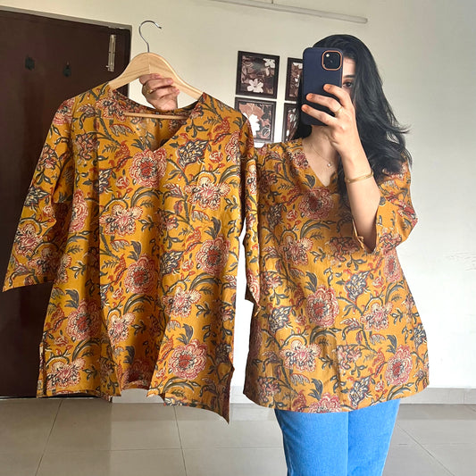 Short Kurti - mustard yellow