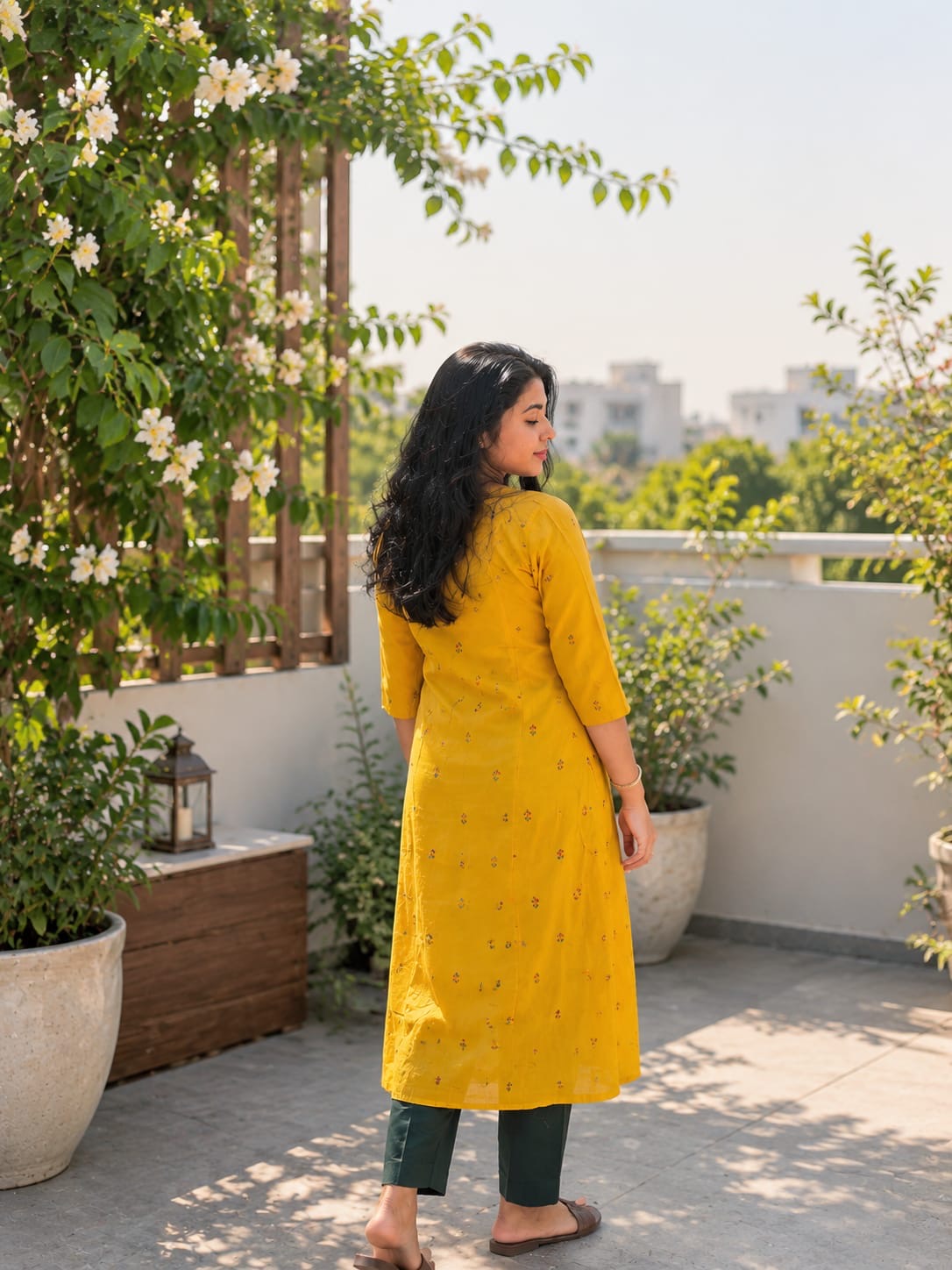 Sunlit Handloom A-Line Kurta Set