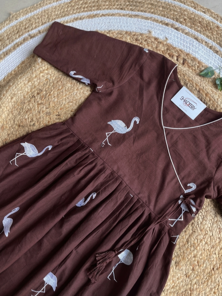Choco feather midi dress