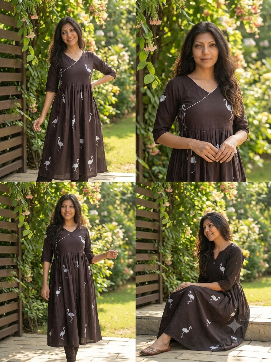 Choco feather midi dress