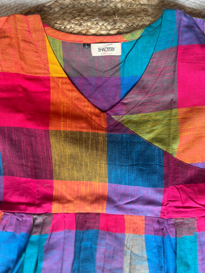 Madras checks Angrakha dress