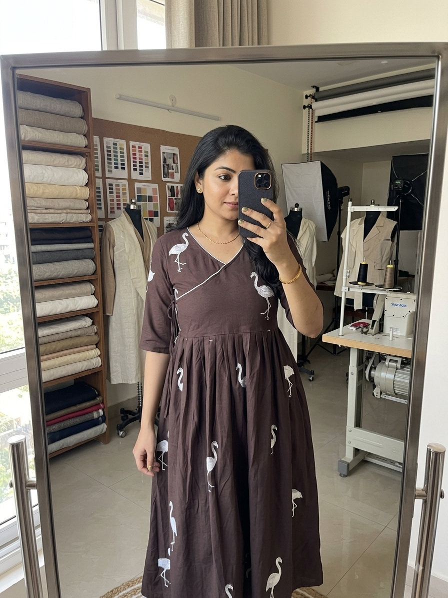 Choco feather midi dress