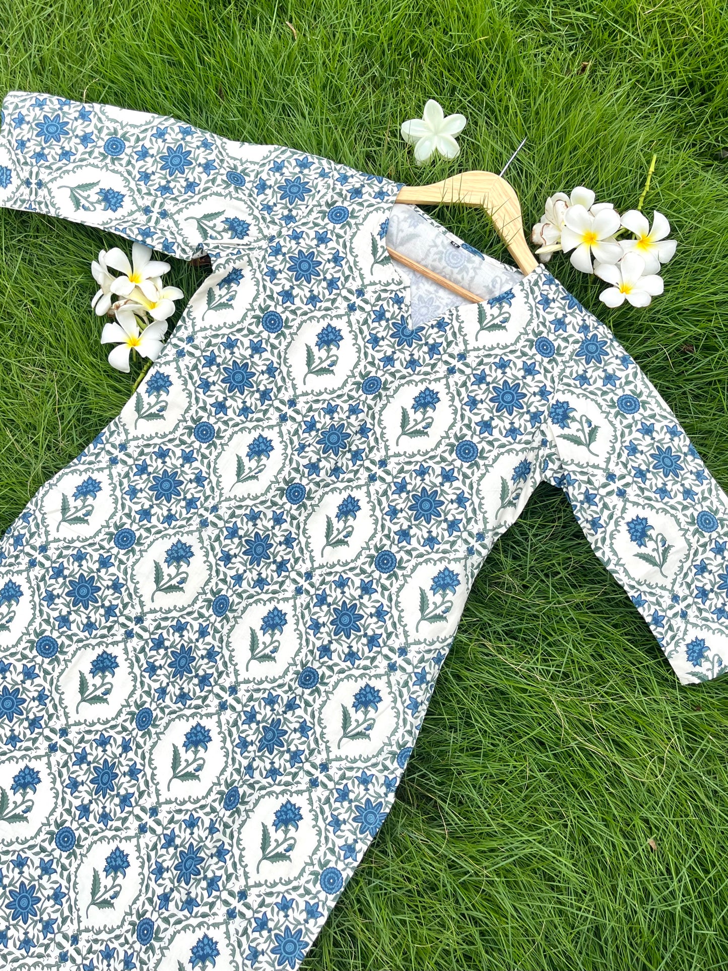 Floral Pure Cotton Long Kurti
