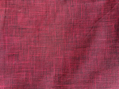 Maroon slub cotton with handloom duppata set