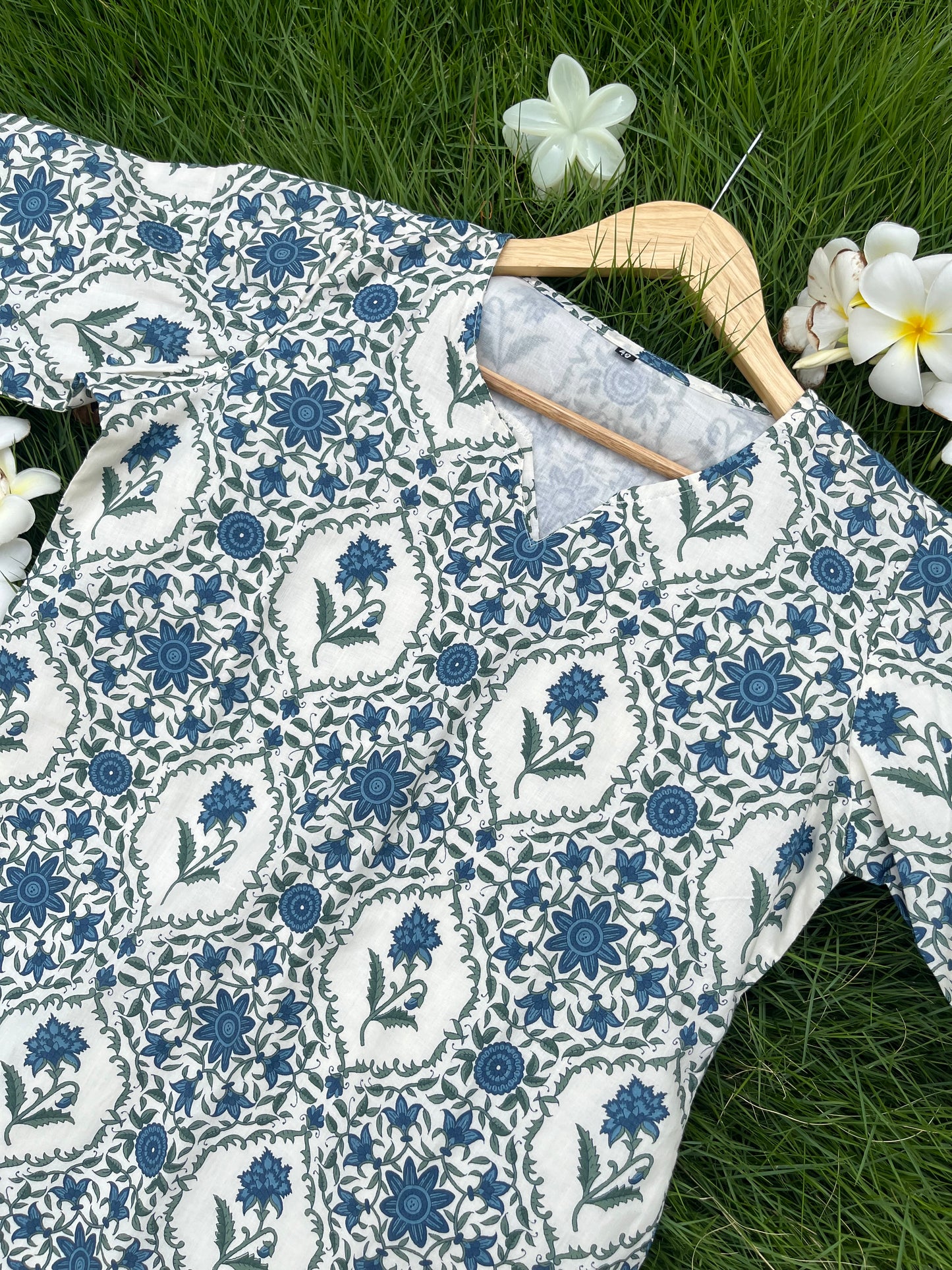 Floral Pure Cotton Long Kurti