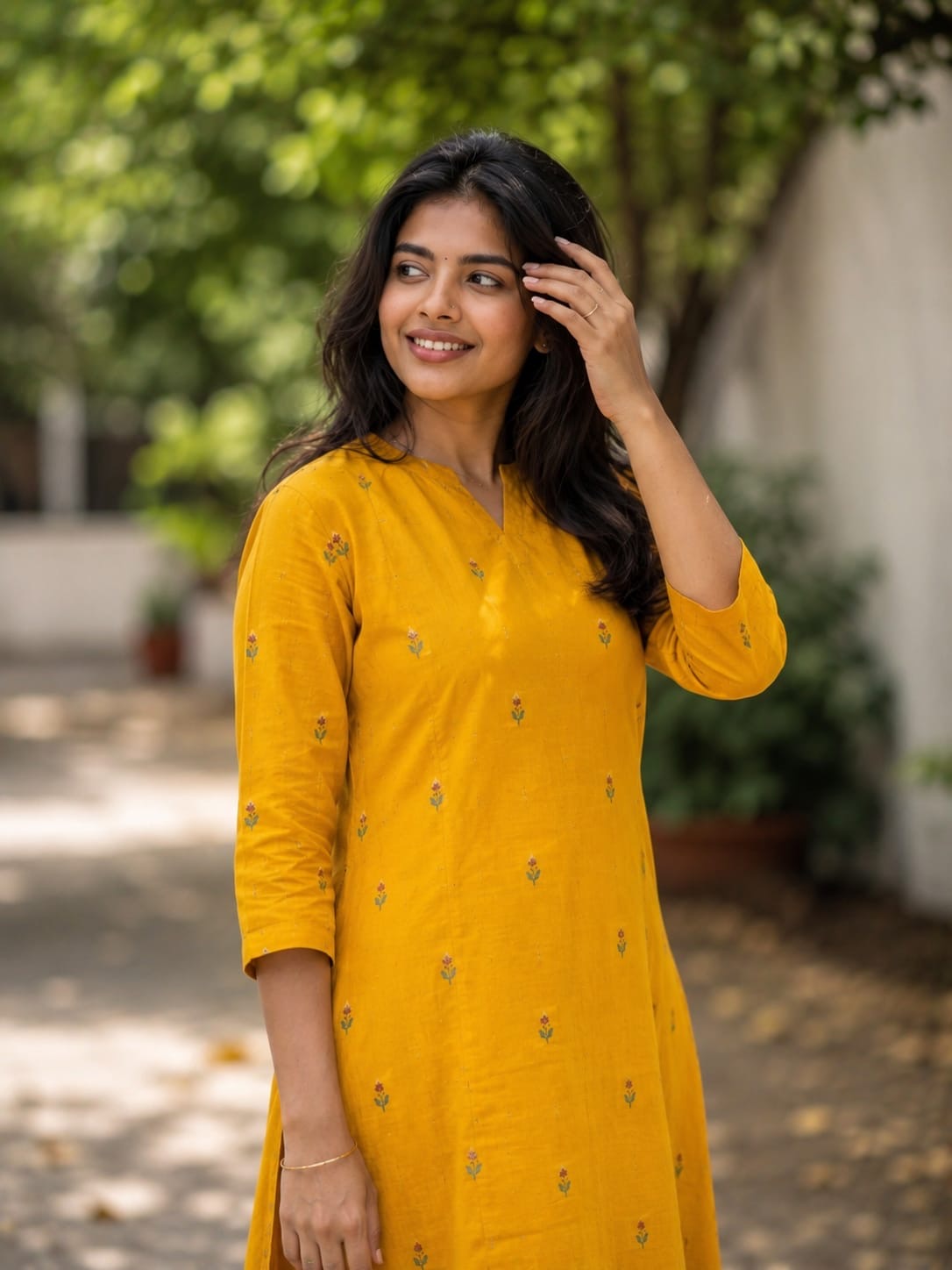 Sunlit Handloom A-Line Kurta Set