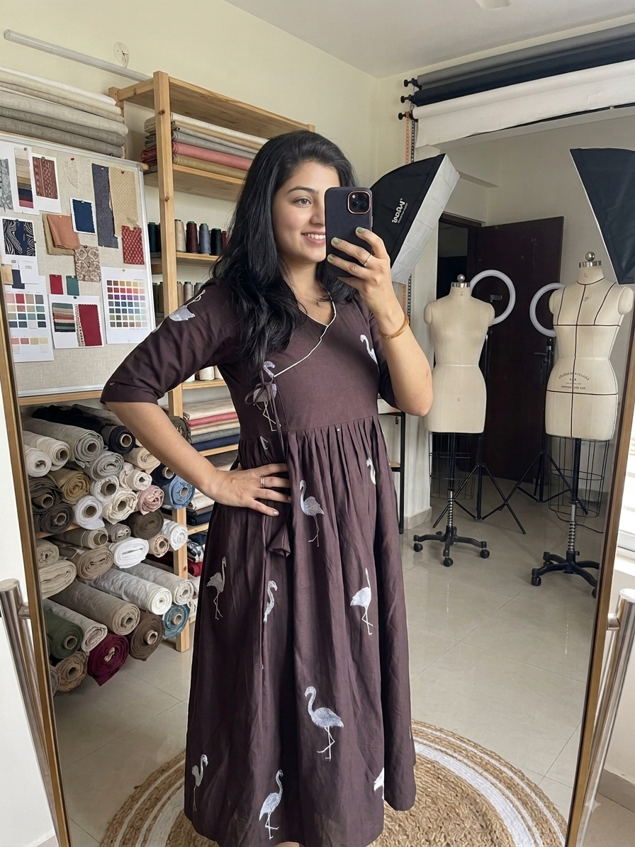 Choco feather midi dress