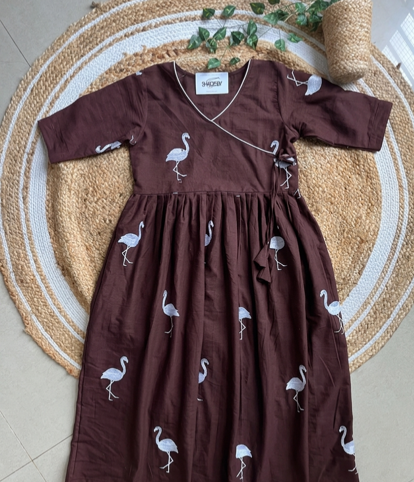 Choco feather midi dress