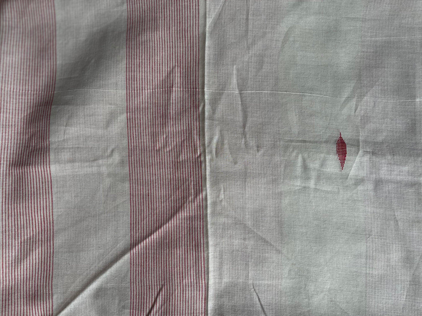 Maroon slub cotton with handloom duppata set