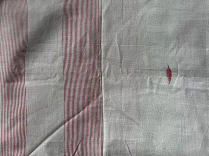 Maroon slub cotton with handloom duppata set