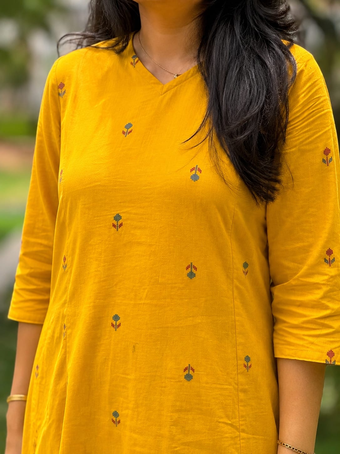 Sunlit Handloom A-Line Kurta Set