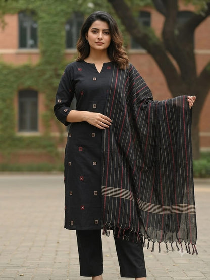 Pure Handloom Cotton Top & Dupatta Set