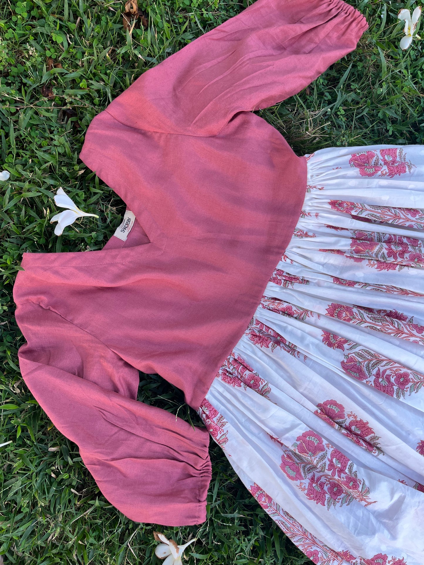 Crimson Flora Empire Dress