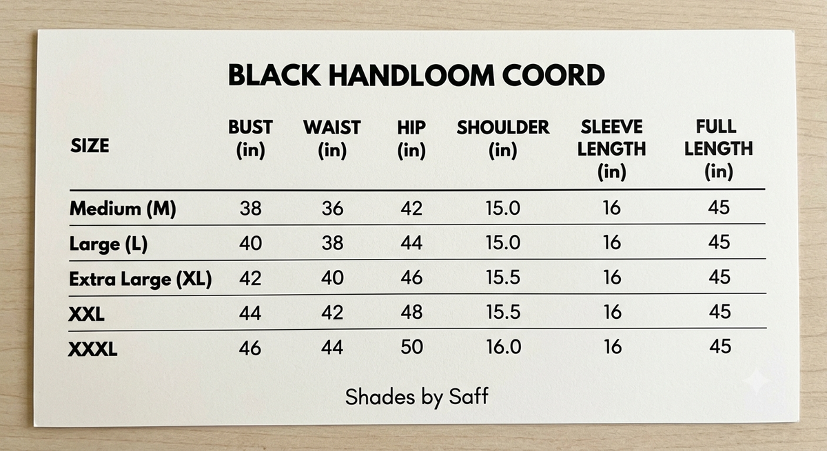 Black Handloom A-Line coords