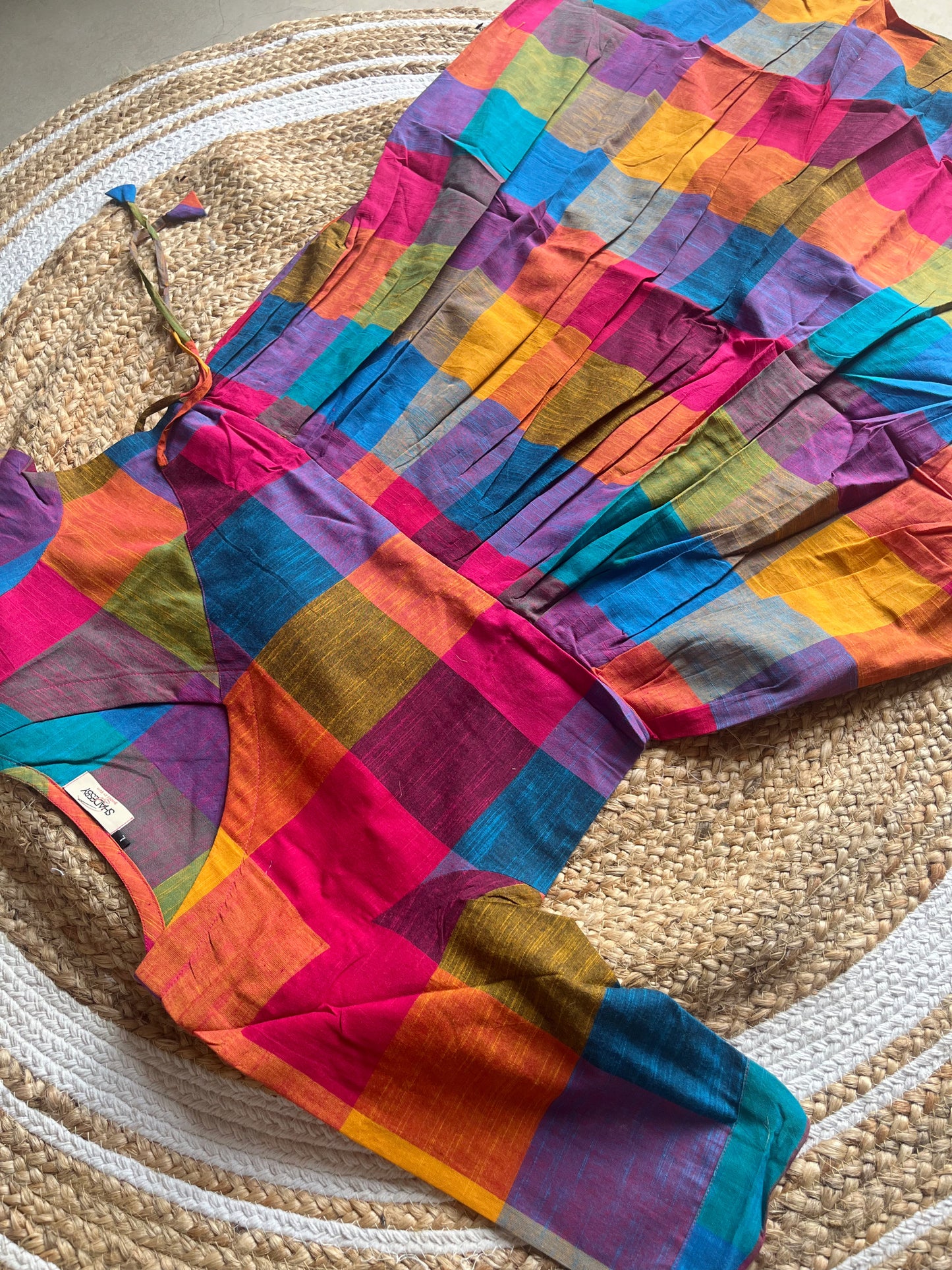 Madras checks Angrakha dress