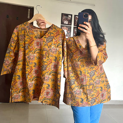 Short Kurti - mustard yellow