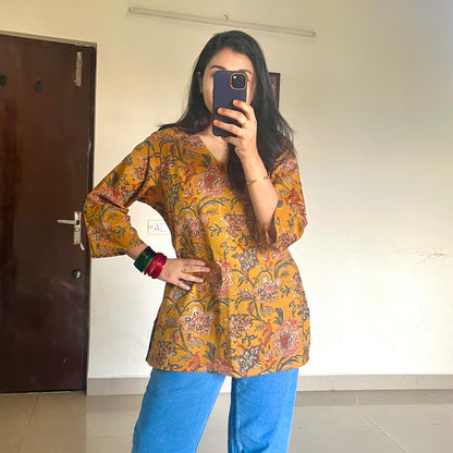 Short Kurti - mustard yellow