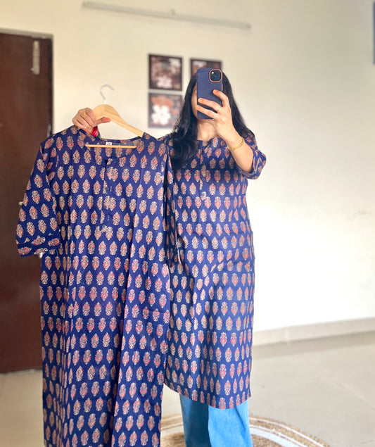 The Classic Navy Blue Long Kurti