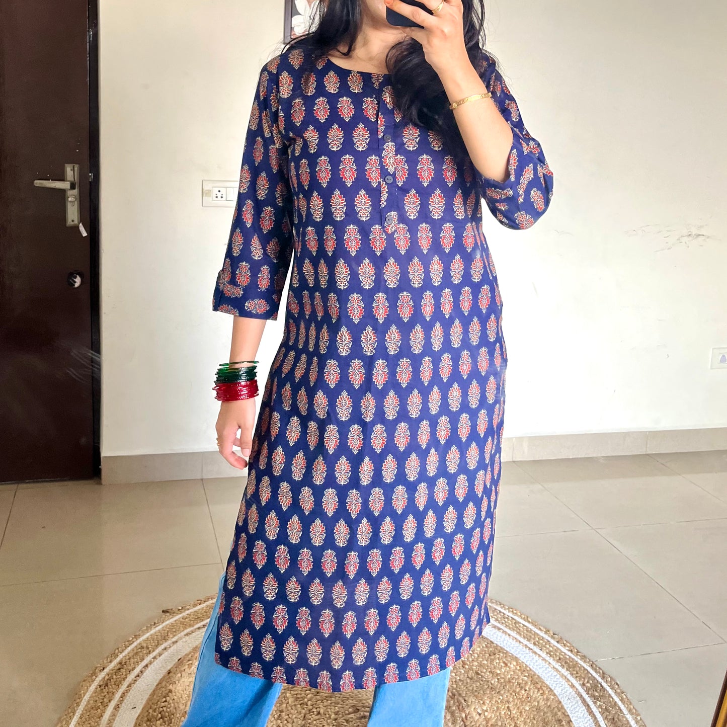 The Classic Navy Blue Long Kurti