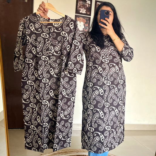 The Classic charcoal Long Kurti