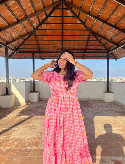 Rosemilk Gingham Collar Dress