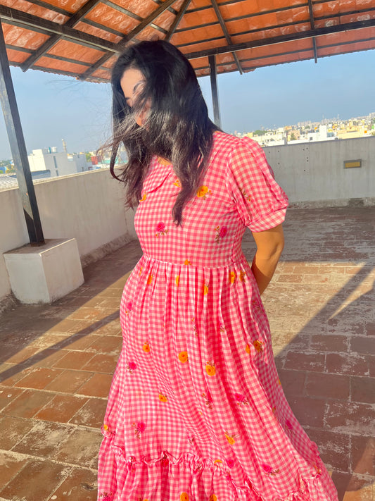 Rosemilk Gingham Collar Dress