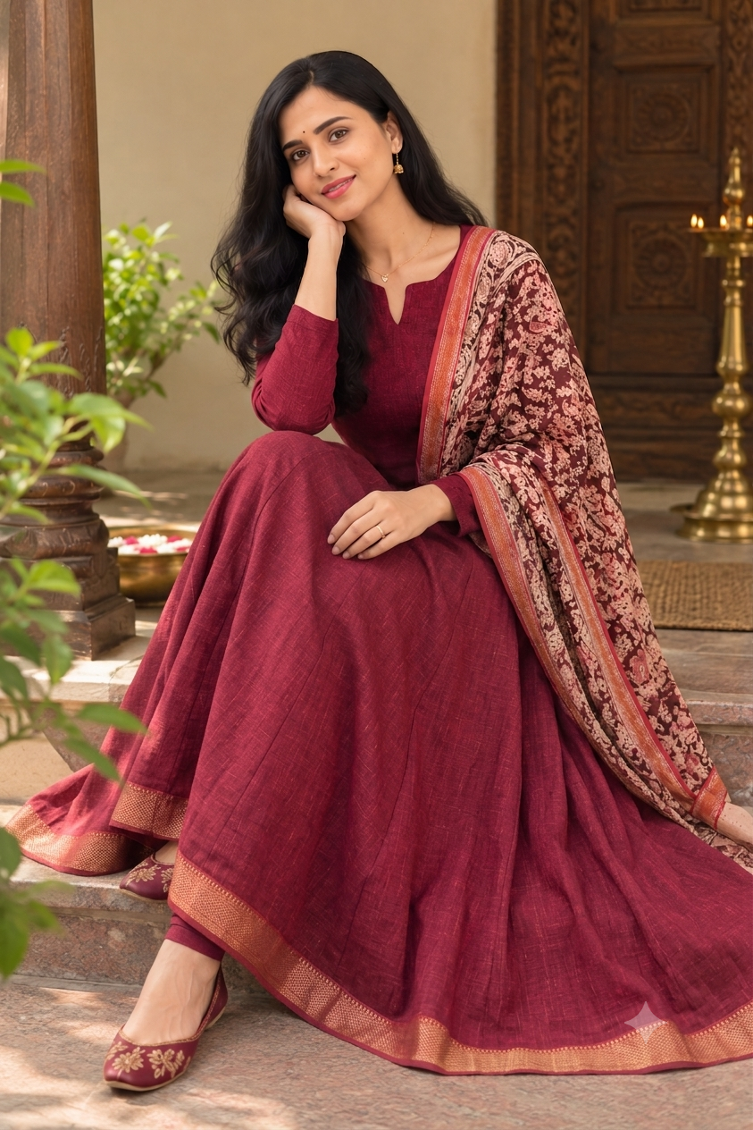 The Kalamkari Duppata Statement Set
