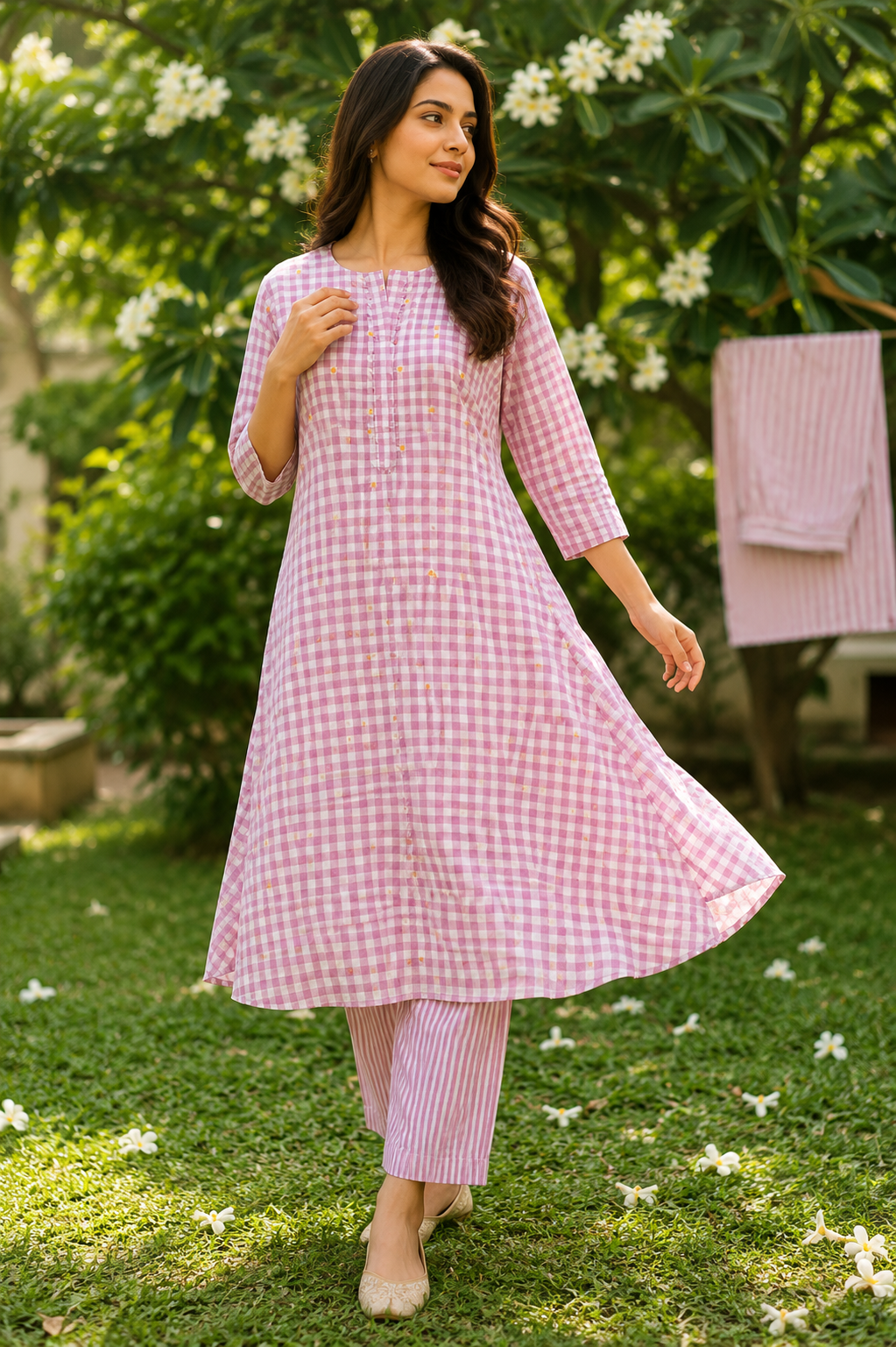 Pink checks & stripes co-ords